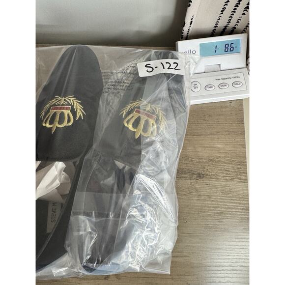 Steve Madden Men’s Leonardo Embroidered Crown Loafers Size 10 Black Velvet Shoes - Picture 13 of 13